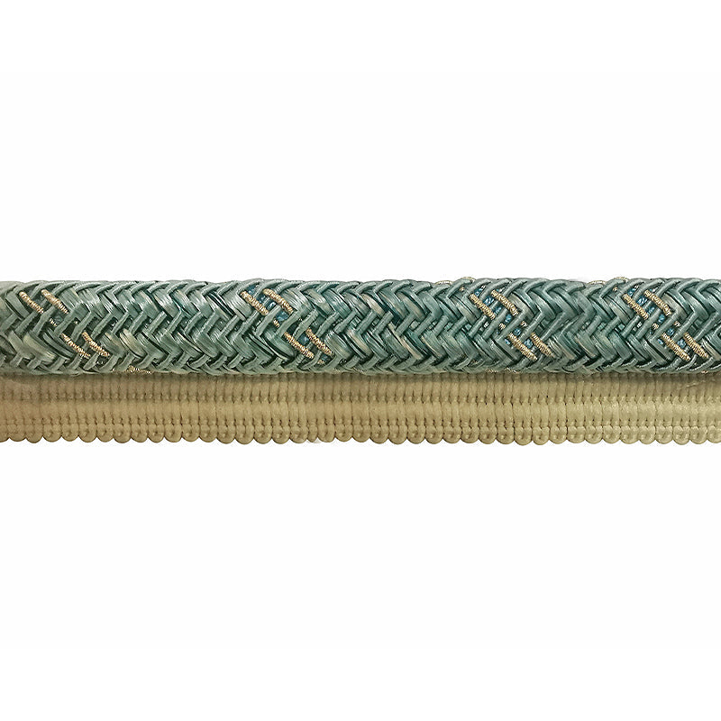 Pompeii Collection - 3/8" width CORD WITH LIP (50 Yard Roll) - BC-10095-03/28 Turquoise and Beige