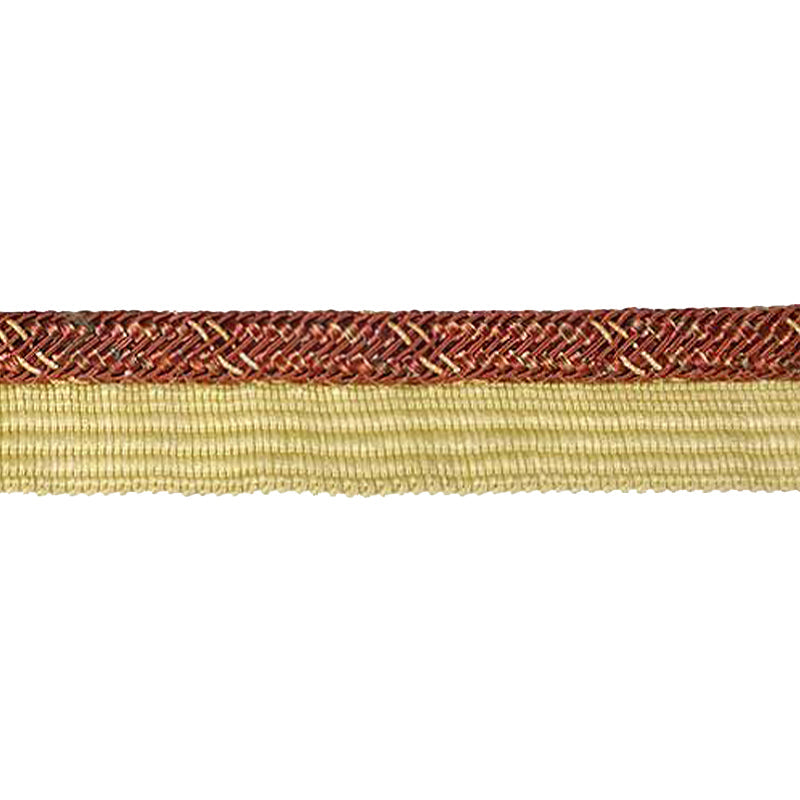 Pompeii Collection - 3/8" width CORD WITH LIP (50 Yard Roll) - BC-10095-88/17 Rust and Gold
