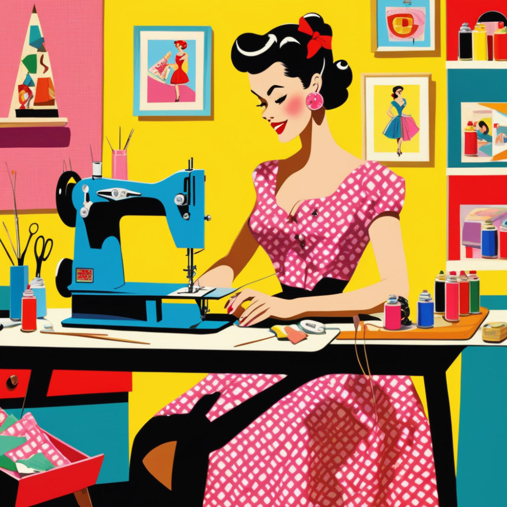 Pop Art Sewing Fabric Panel 43 - quilting cotton panel - Linda's Electric Quilters
