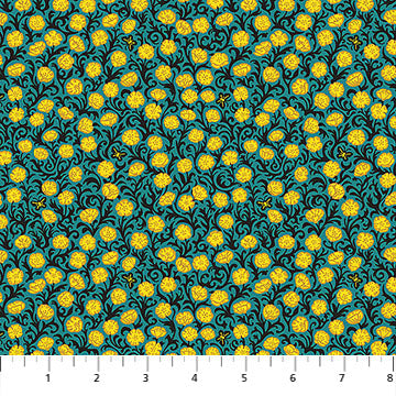 Poppies Bonnet Yesterday Cotton 44"/45" Fabric Per Yard