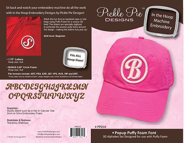 Popup Puffy Foam In the Hoop Embroidery Design Collection