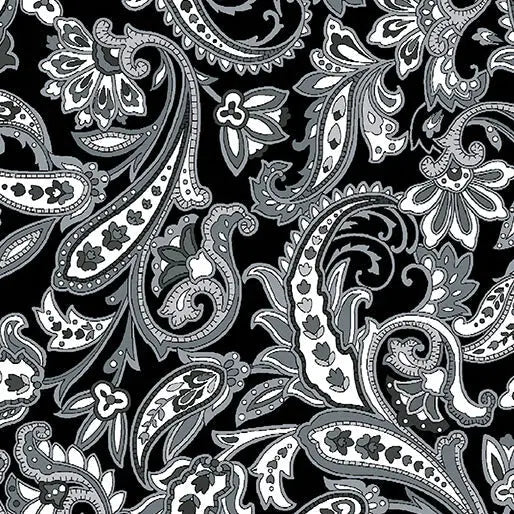 Porch Swing - Bandana Rama - Charcoal 44" / 45" Fabric Per Yard The Fabric Company