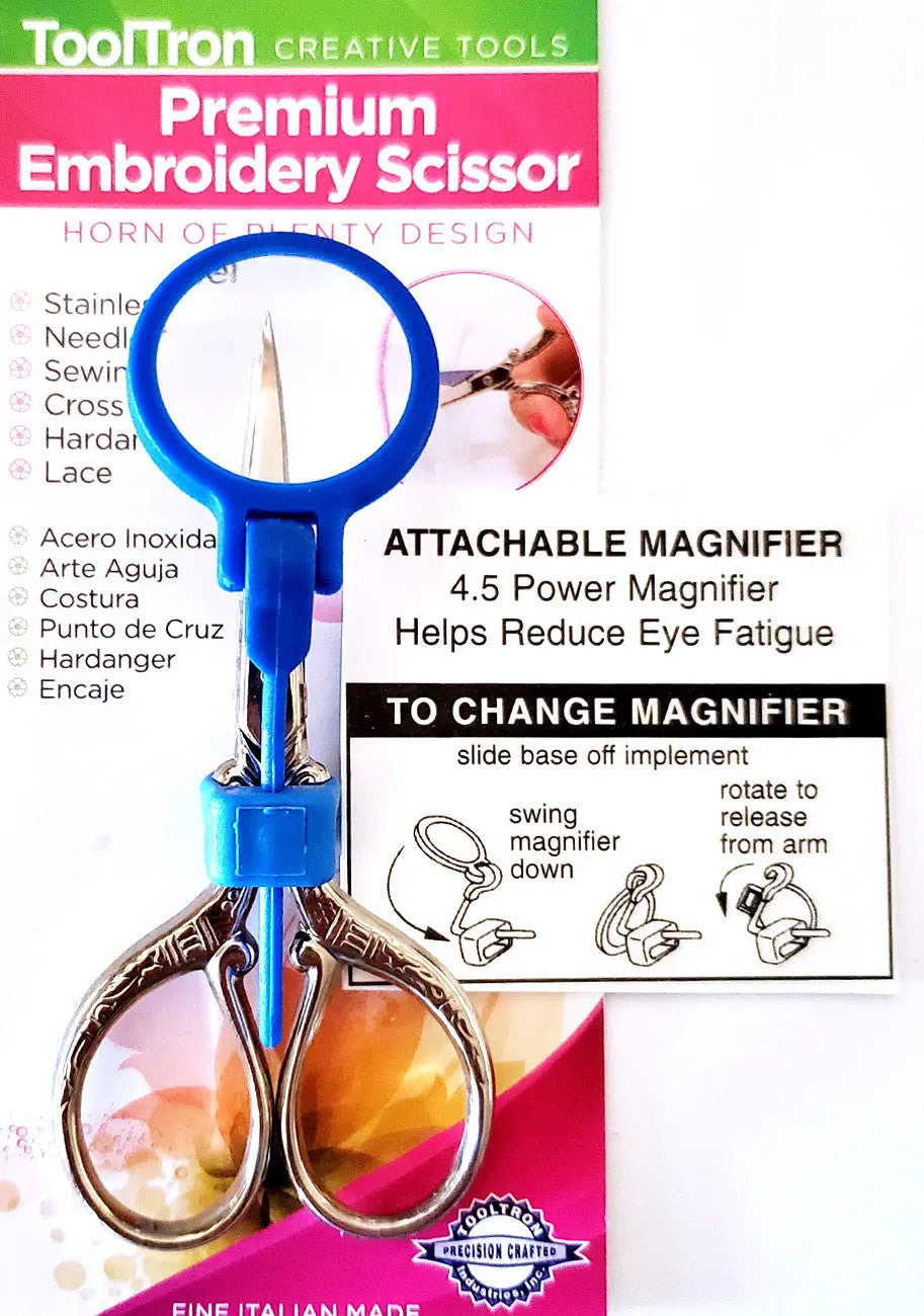 Premium Embroidery Scissors with Magnifier - Linda's Electric Quilters