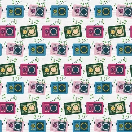 Press Play Volume Up 43"/44" Fabric Per Yard PBS Fabrics