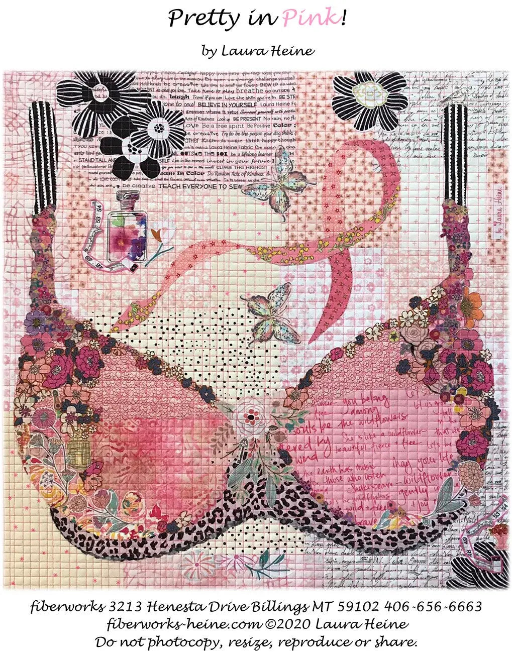 Pretty In Pink Collage Pattern by Laura Heine - Linda's Electric Quilters