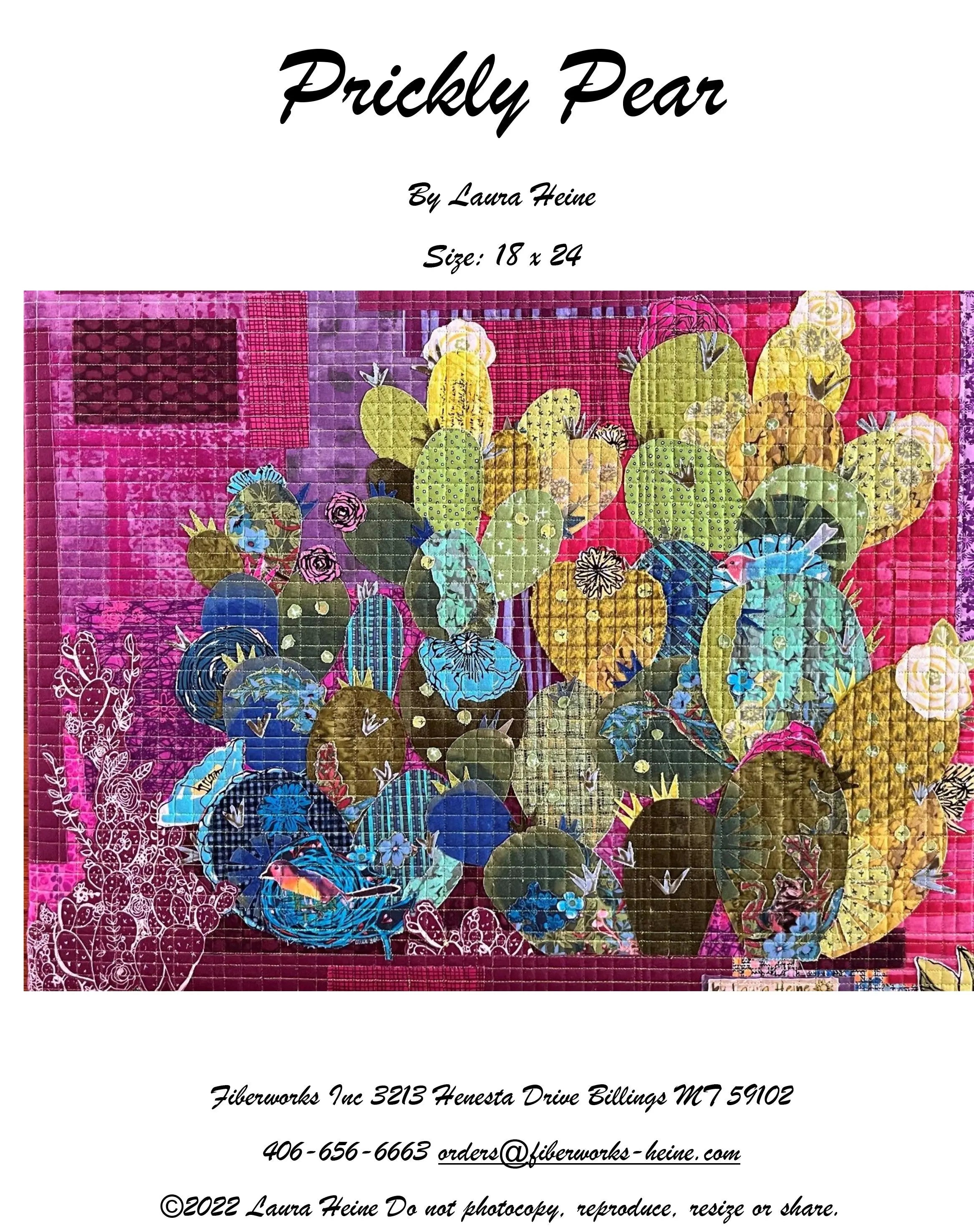 Prickly Pear Collage Pattern by Laura Heine - Linda's Electric Quilters