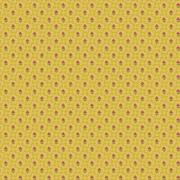 Primrose Prints - Geo Tulip - Yellow 44" / 45" Fabric Per Yard The Fabric Company