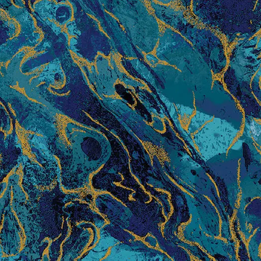 Prussian Marbled Earth Cotton 44”/45" Fabric Per Yard Benartex Inc