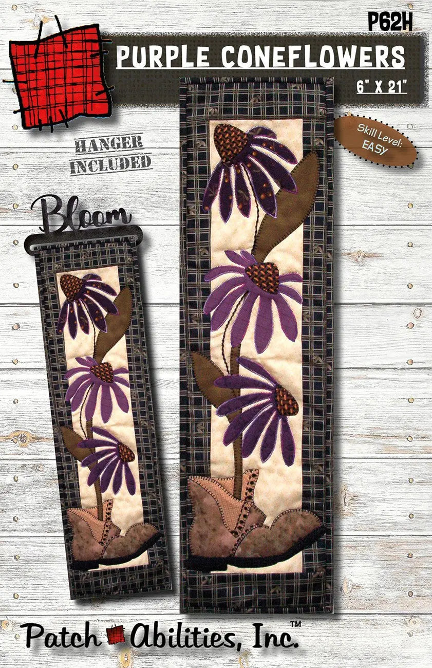 Purple Coneflowers with Hanger - Linda's Electric Quilters