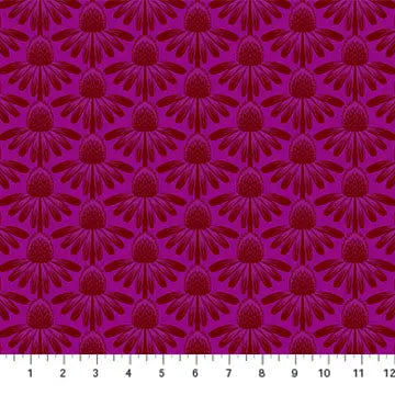 Purple Echinacea Indelible by Anna Maria for Northcott Cotton 44"/45" Fabric Per Yard - Linda's Electric Quilters