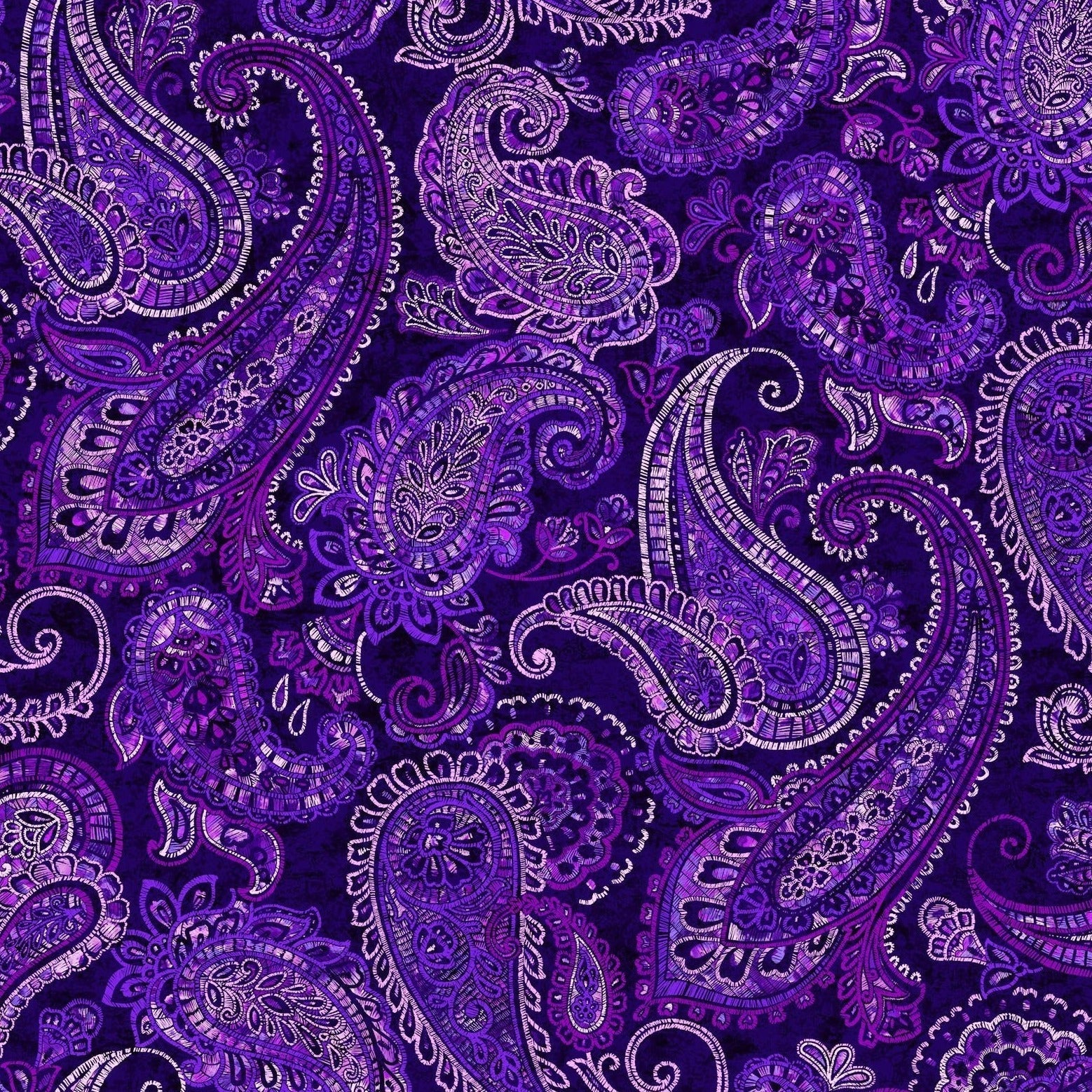 Copy of Copy of 118" Purple Parkside Large Embroidered Paisley EE Schenck Co