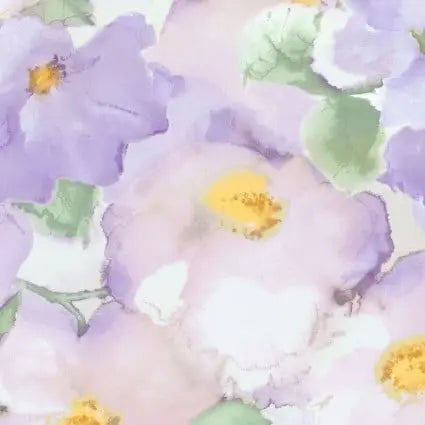 Purple Violet Flower Wash Cotton Wideback Fabric per yard - Linda's Electric Quilters