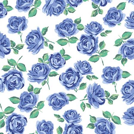 Shannon Fabrics Cottage Rose Lane Yorkshire Blue Bonnet Quilting Cuddle minky fabric