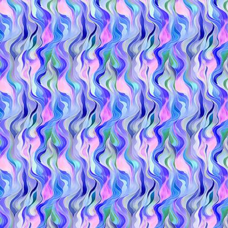 Shannon Fabrics Blue Wanderlust Rainbow Quilting Cuddle minky fabric with rainbow print on blue