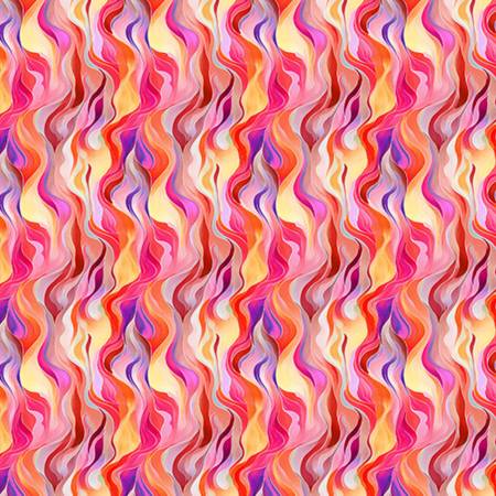 Shannon Fabrics Pink Wanderlust Rainbow Quilting Cuddle minky fabric with rainbow print on pink