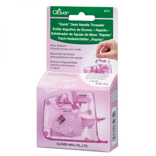Quick Desk Needle Threader Pink by Clover - Linda's Electric Quilters