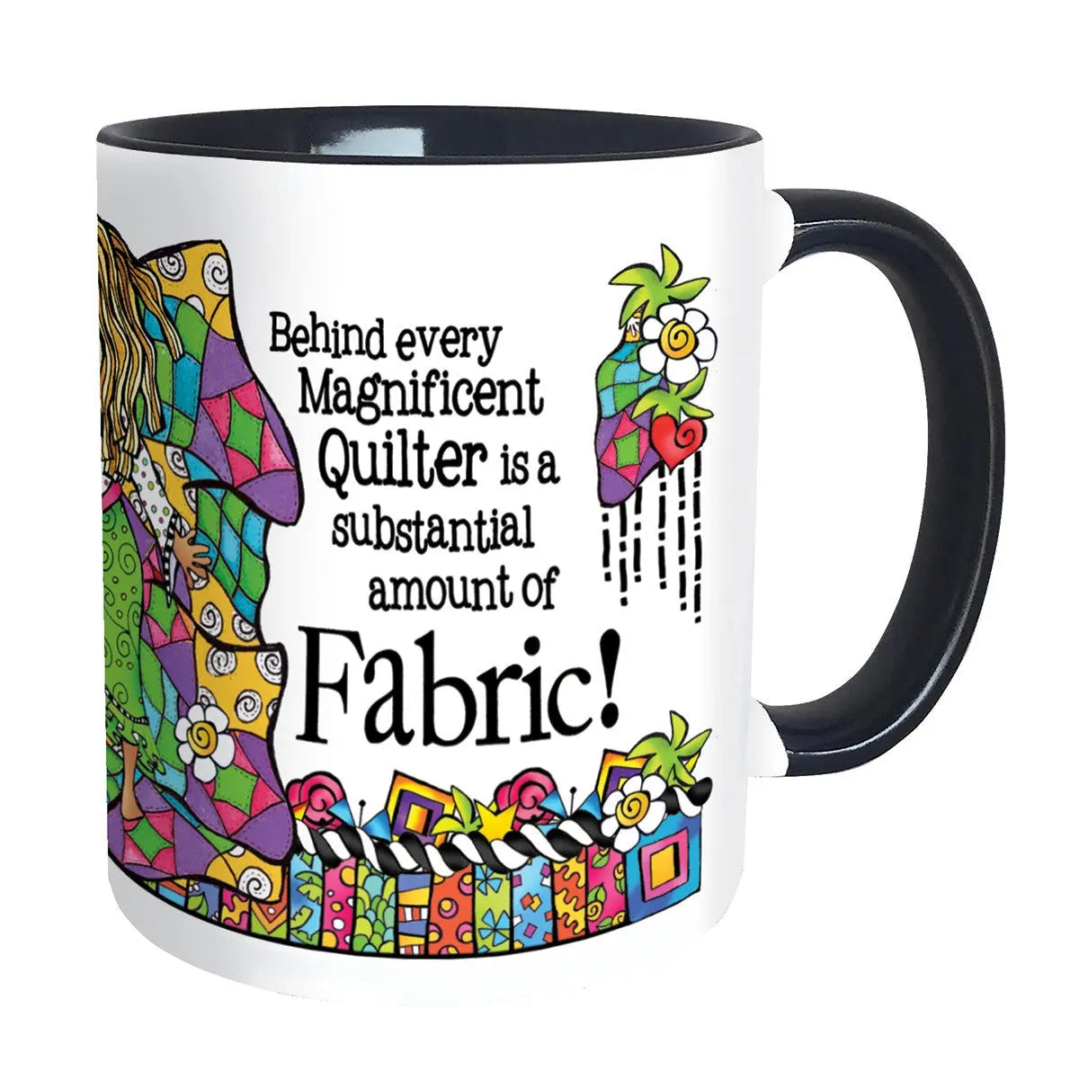 Quilt Fabric 11oz Mug - Linda's Electric Quilters