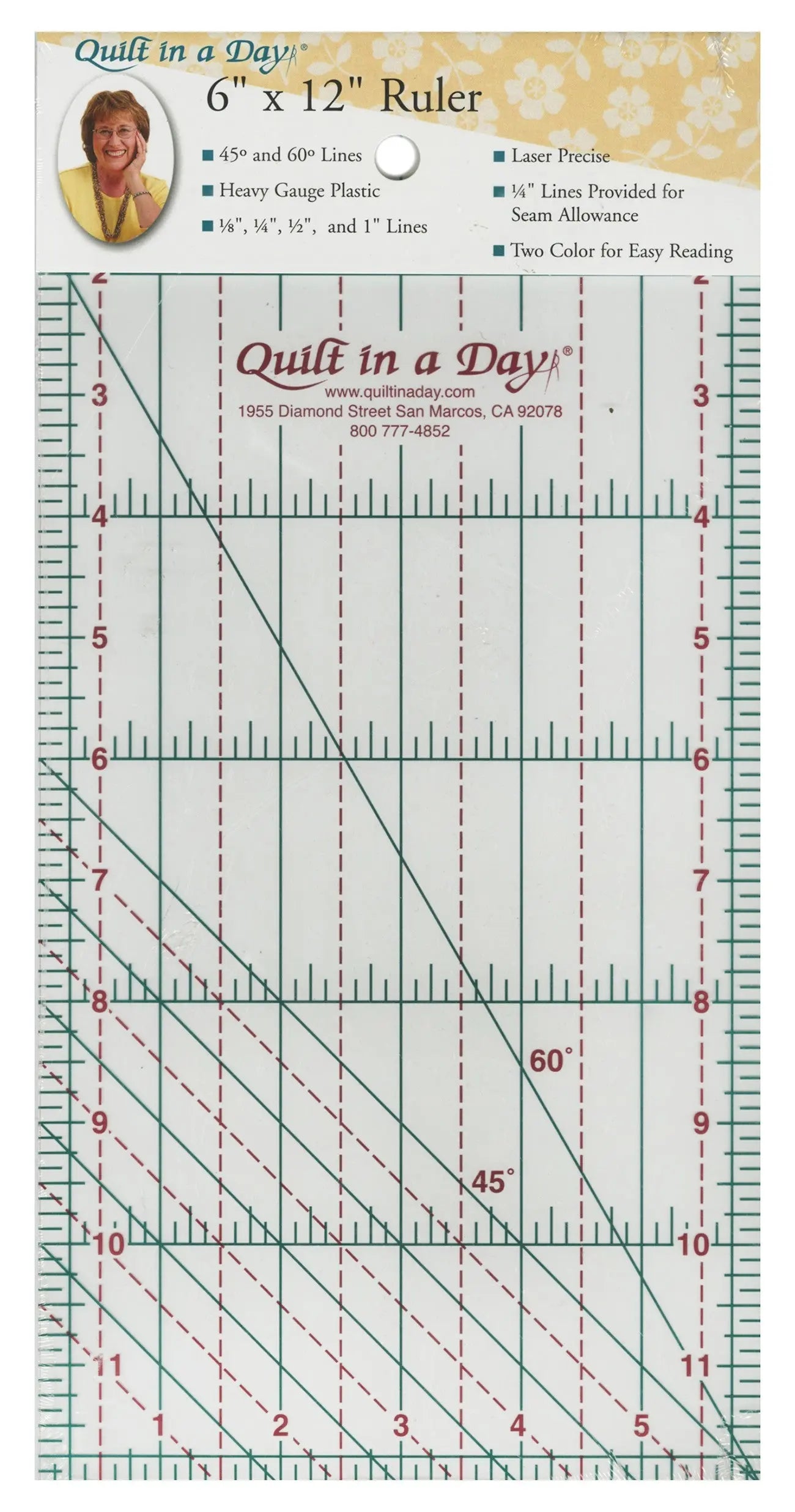 Quilt In A Day 6in x 12in Ruler - Linda's Electric Quilters