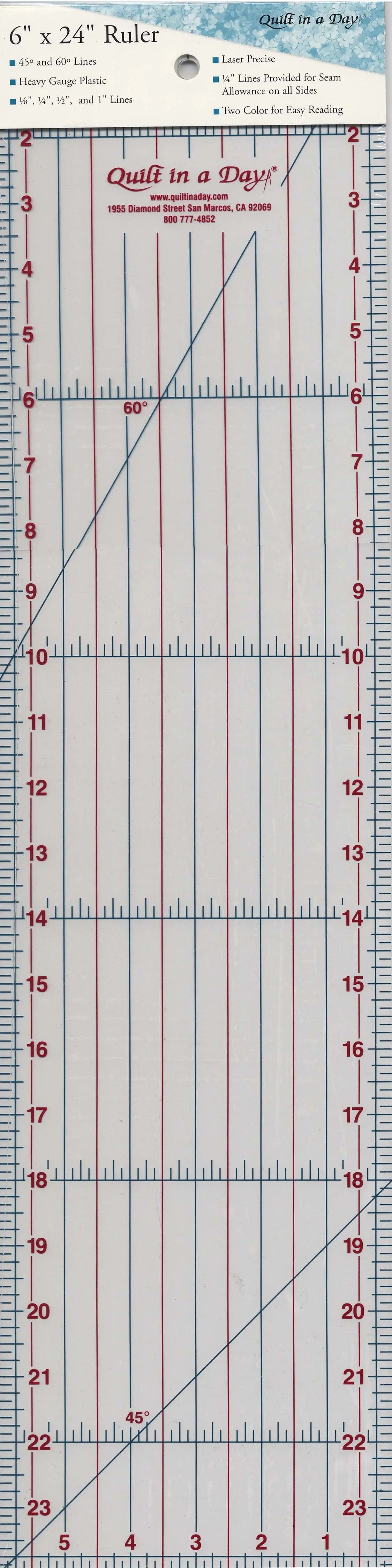 Quilt In A Day 6in x 24in Ruler - Linda's Electric Quilters