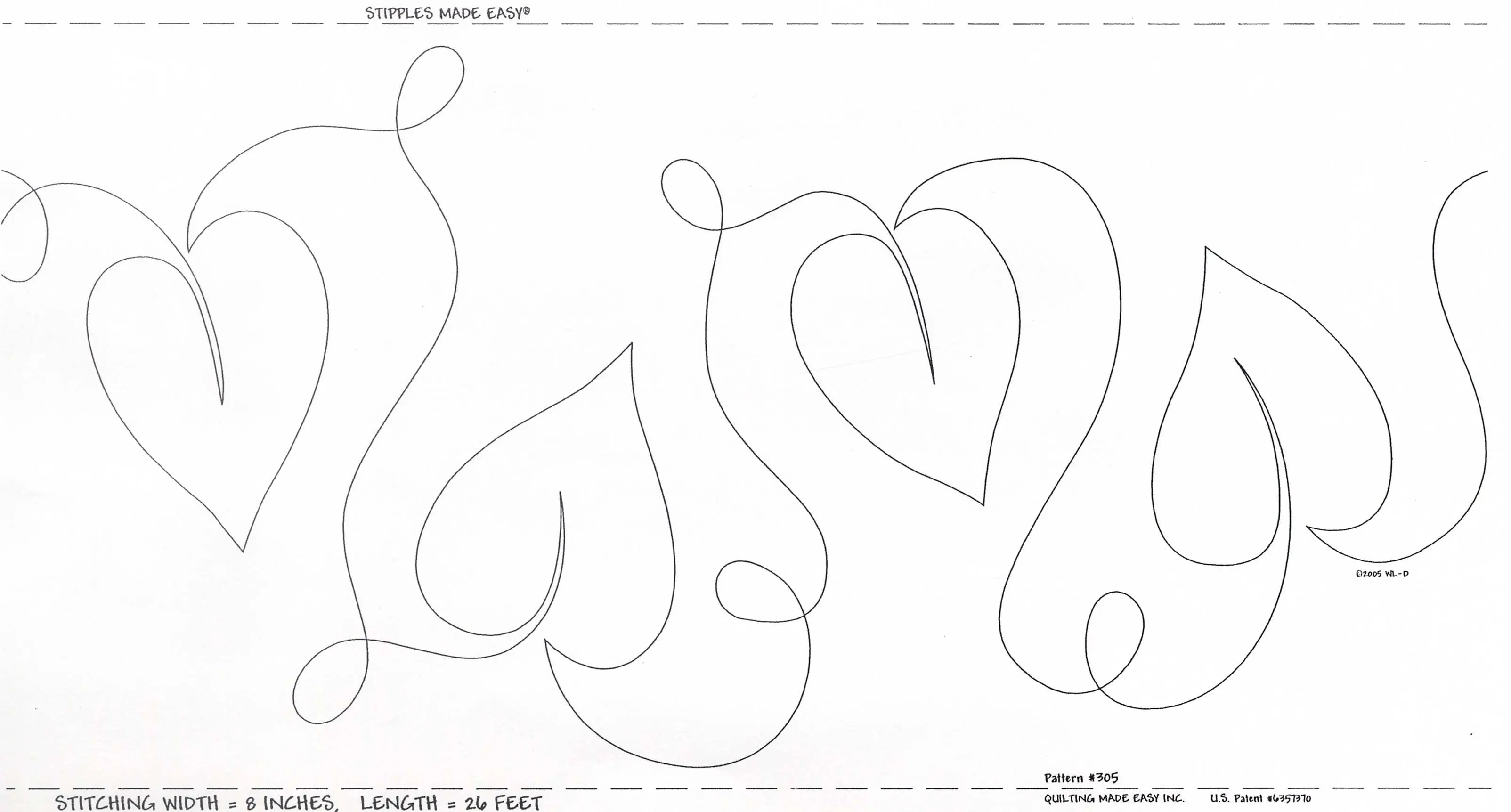 Quilt Pattern On A Roll Stipples & Leaves 9 1/2in x 26' - Linda's Electric Quilters