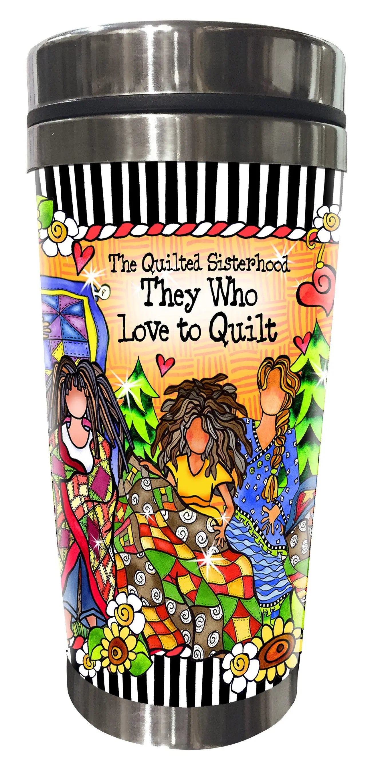 Quilt Sisterhood Stainless Steel Tumbler - Linda's Electric Quilters