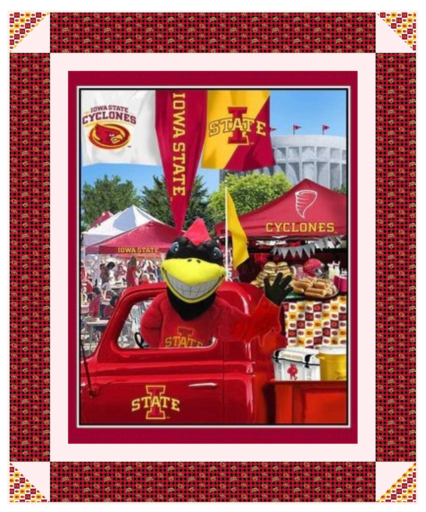 Iowa State Cyclones tailgate panel quilt kit with batting