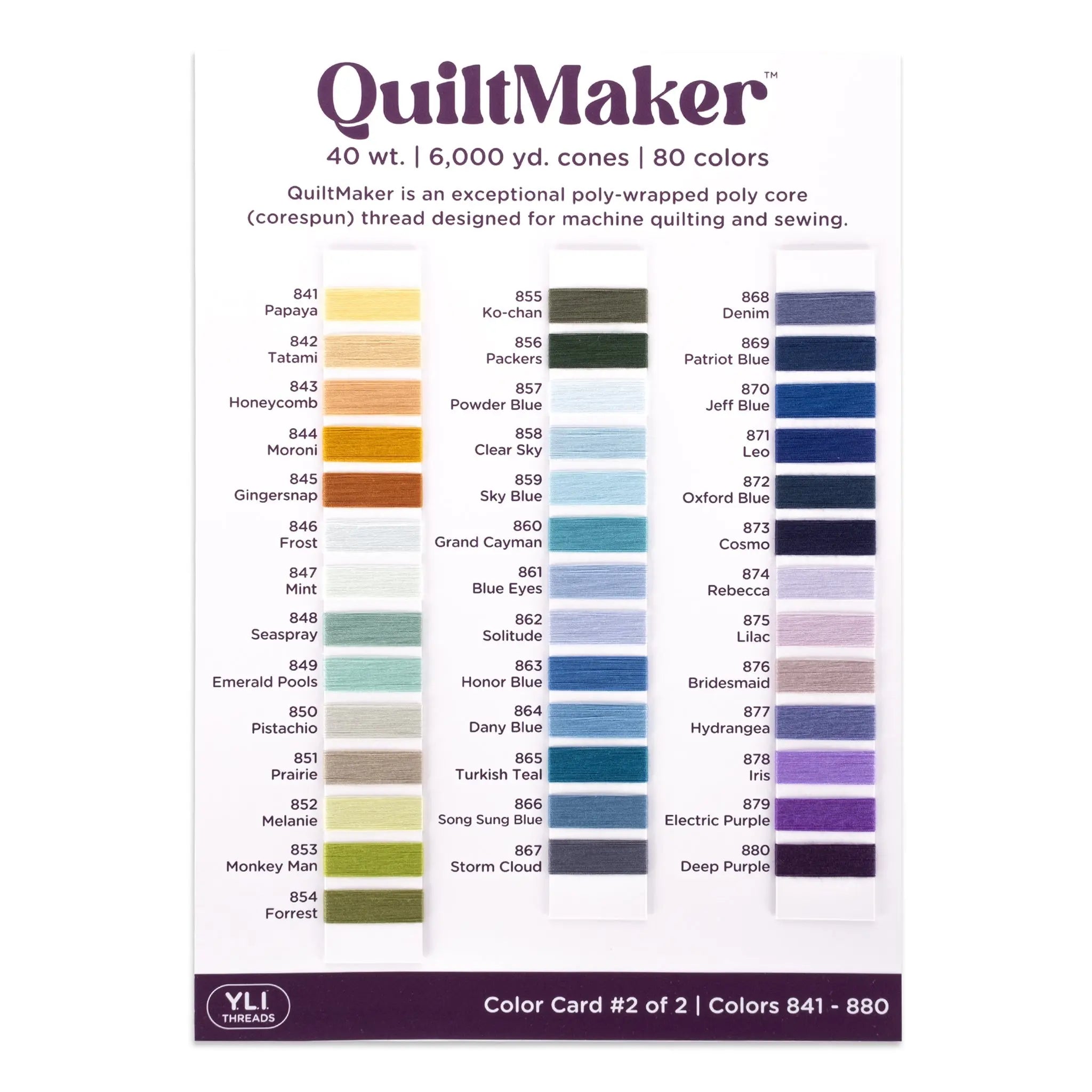 QuiltMaker Color Card No. 2 YLI Threads