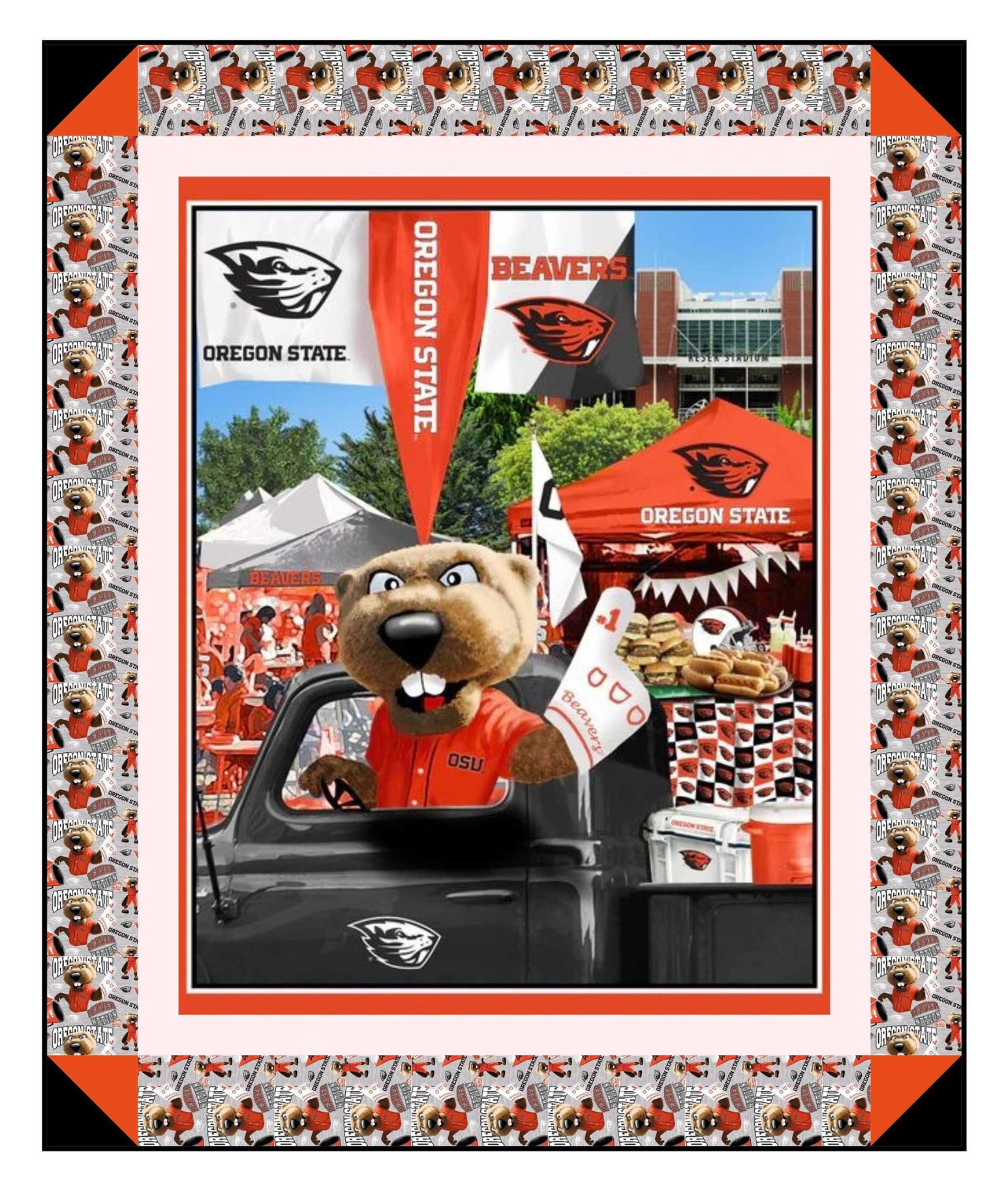 Oregon State Beavers - Tailgate Panel - Quilt Kit | Batting Included