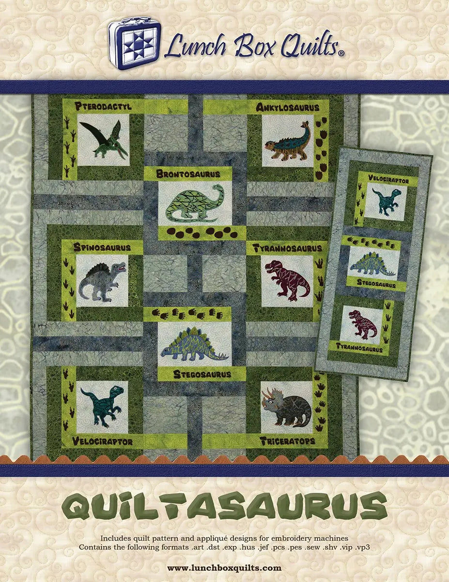 Quiltasaurus Machine Embroidery CD - Linda's Electric Quilters