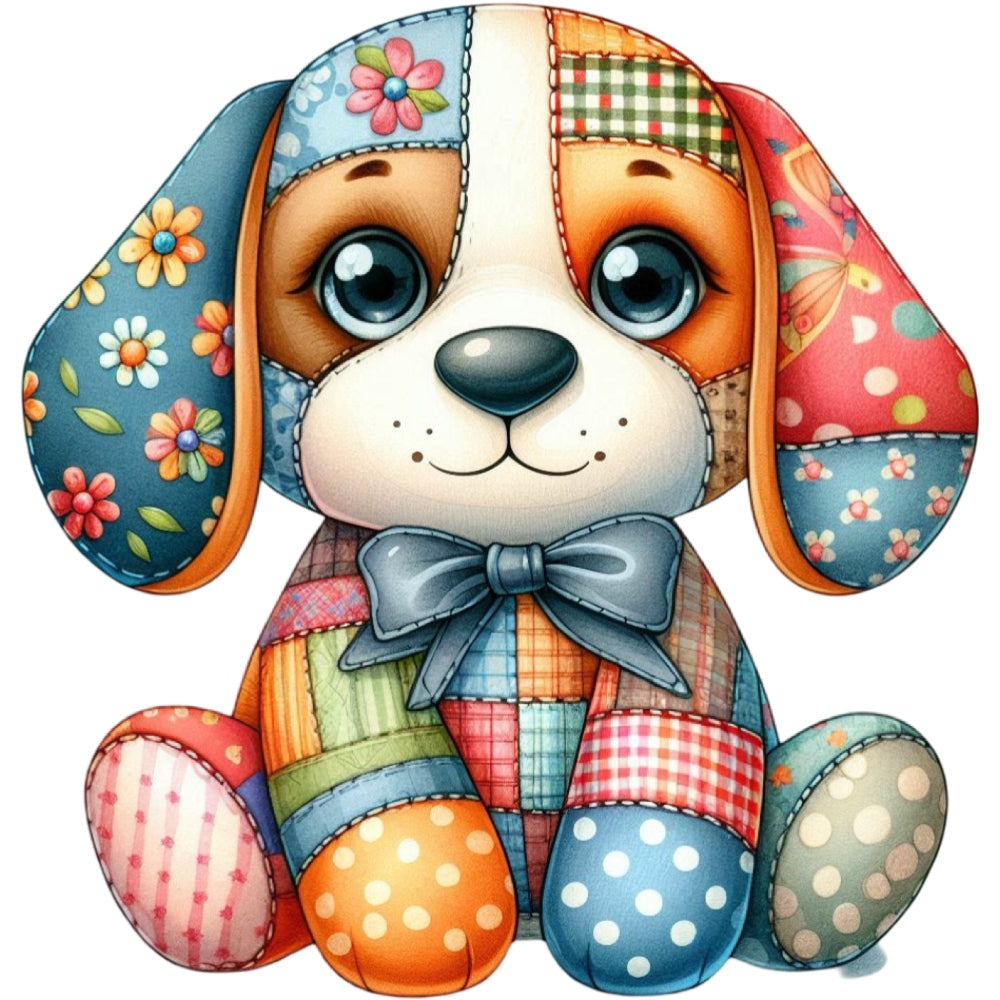 Quilted Toy Animals Fabric Panel 10