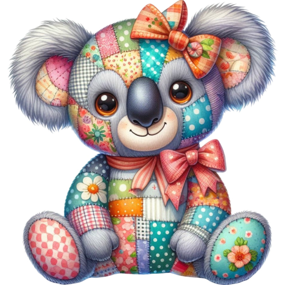 Quilted Toy Animals Fabric Panel 14