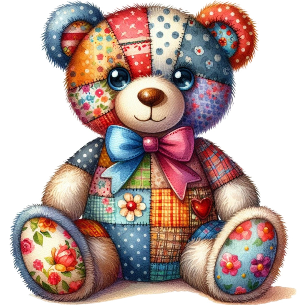 Quilted Toy Animals Fabric Panel 17
