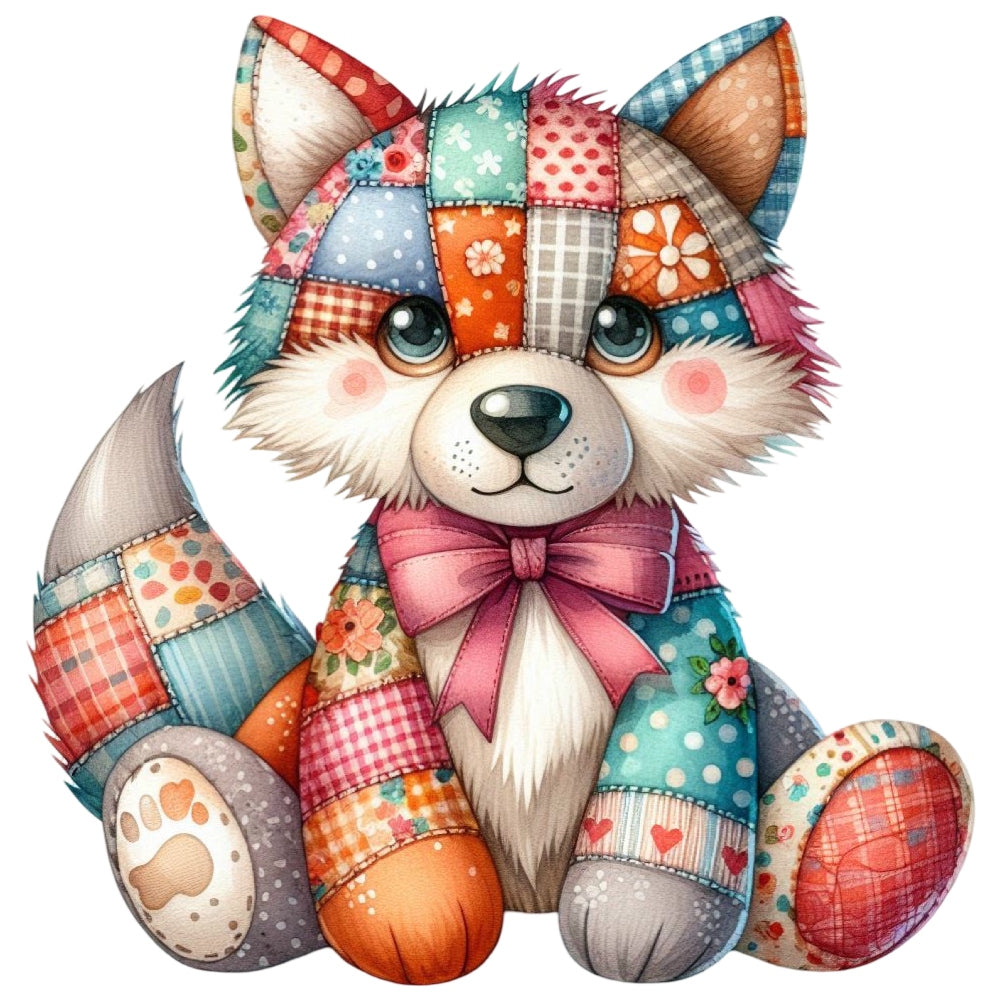 Quilted Toy Animals Fabric Panel 2