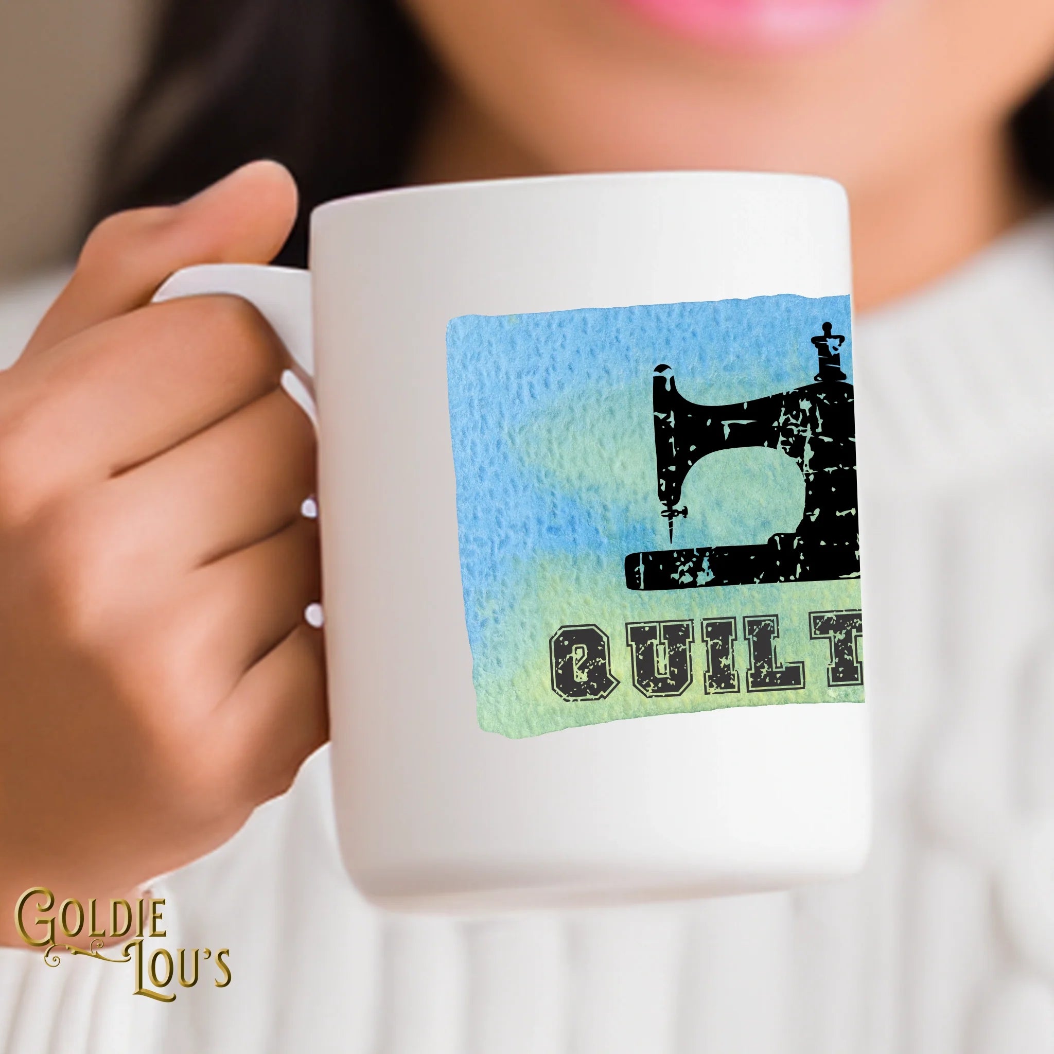 Quilter Blue Watercolor Mug