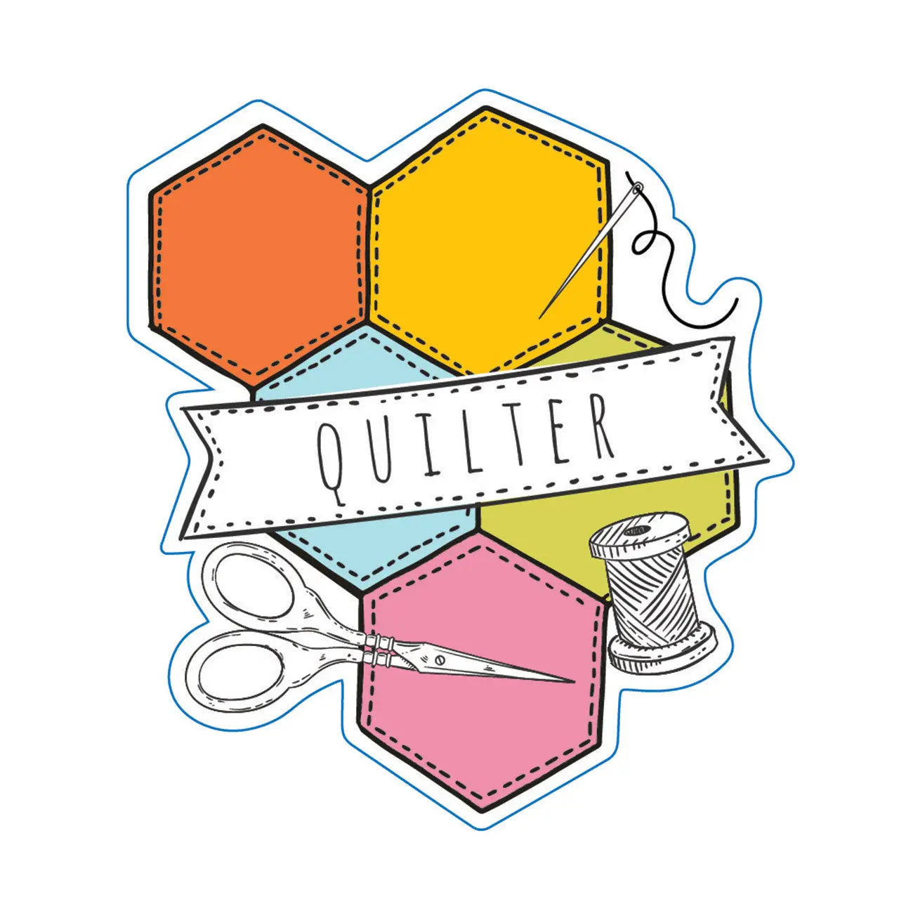 Quilter Stickers 6pk - Linda's Electric Quilters