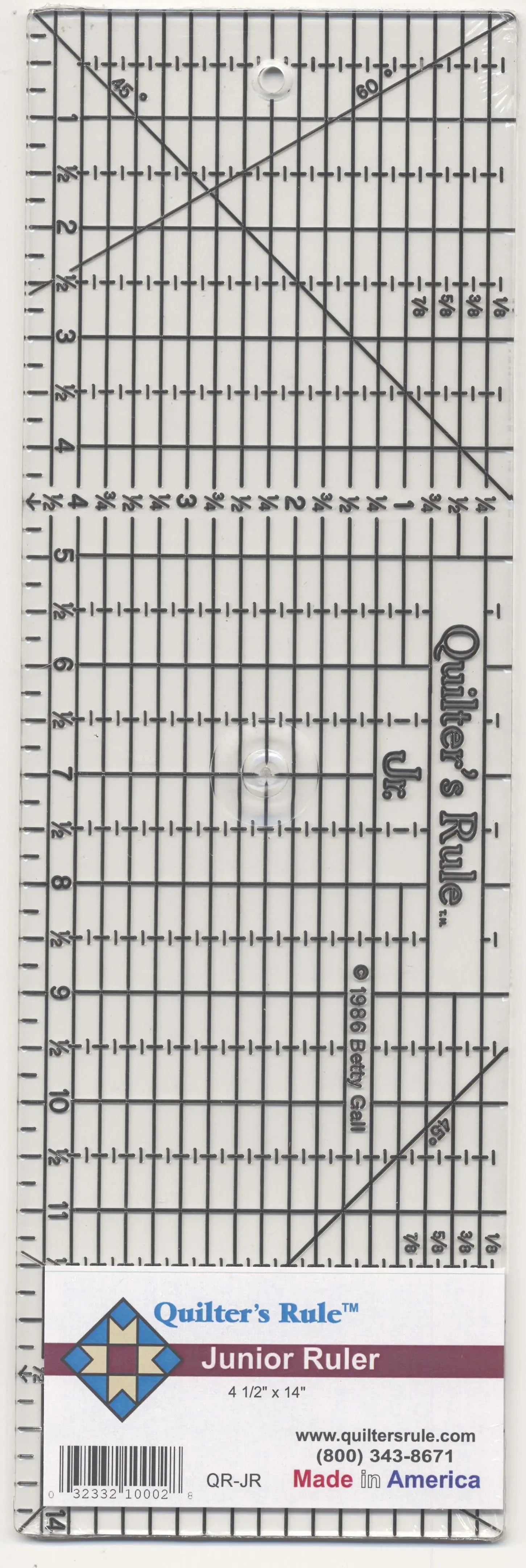 Quilter's Rule 4 1/2in x 14in Ruler With Grids - Linda's Electric Quilters