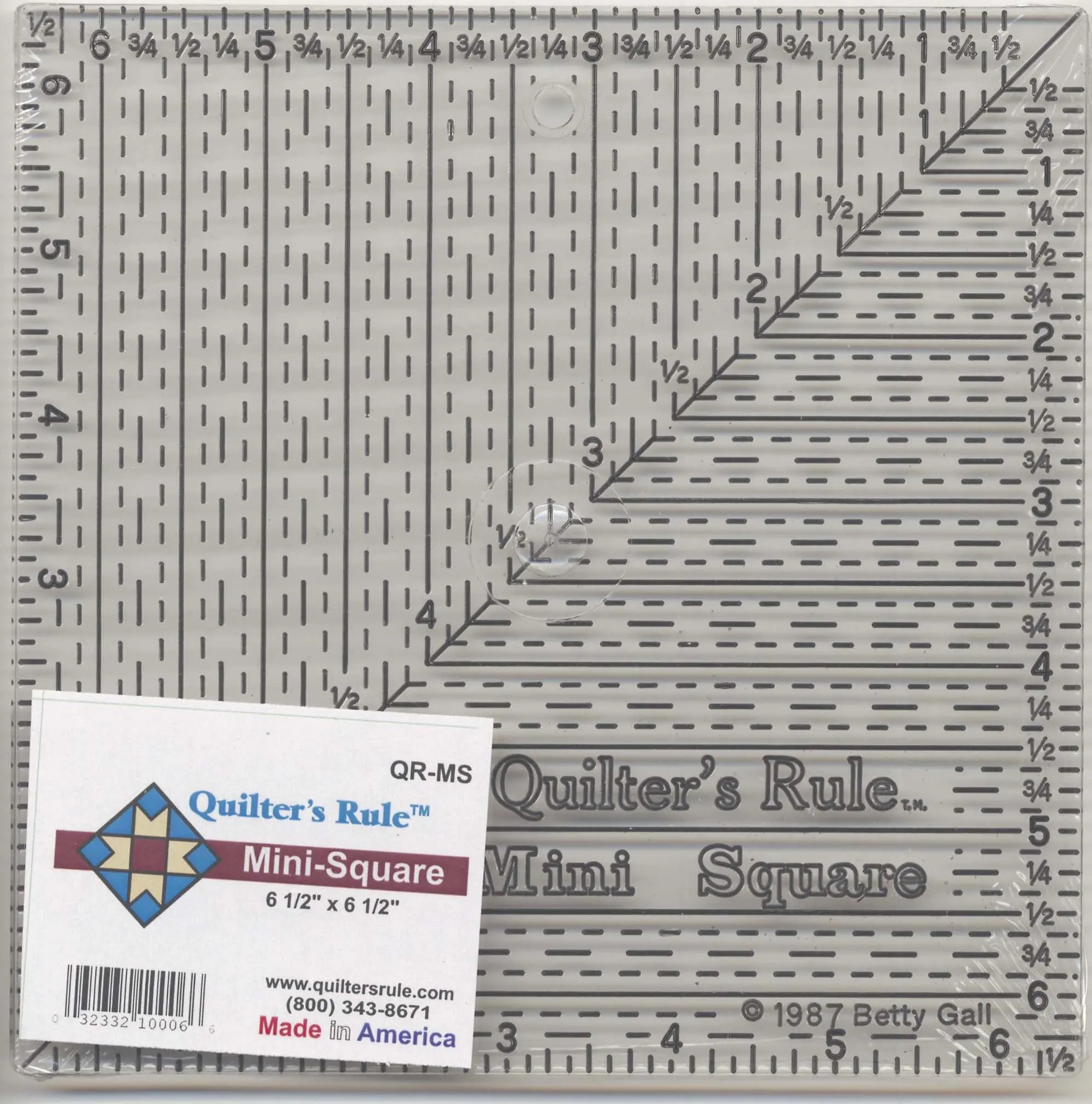 Quilter's Rule 6 1/2in x 6 1/2in Ruler With Grids - Linda's Electric Quilters