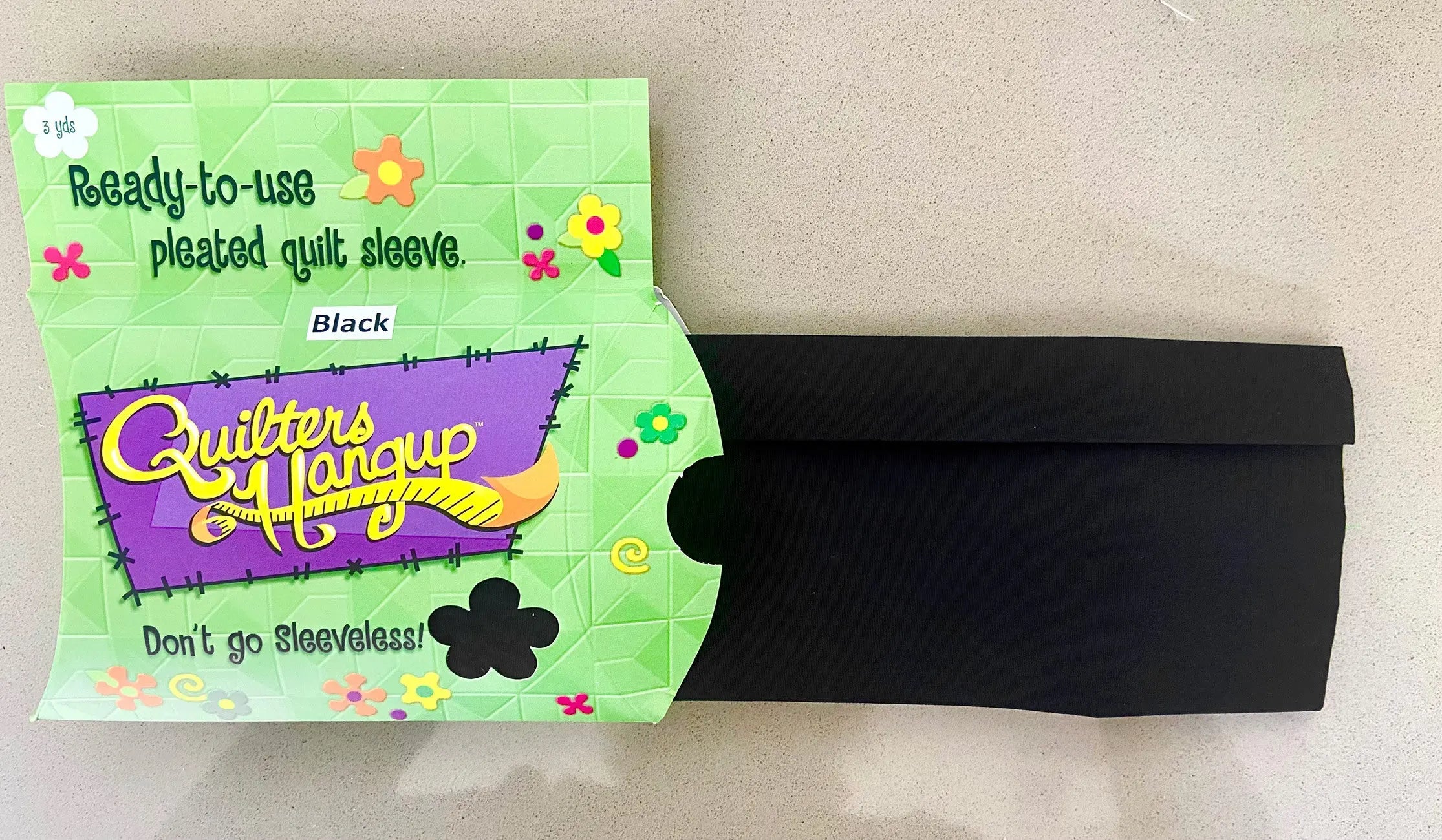 Quilters Hangup Ready Made Sleeve Black - Linda's Electric Quilters