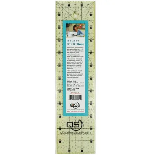 Quilters Select 3" x 12" Non-Slip Ruler - Linda's Electric Quilters