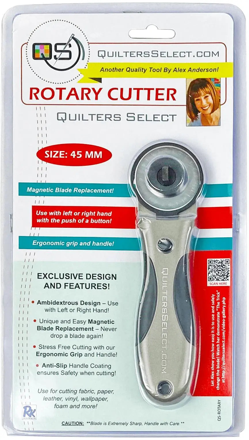 Quilters Select 45mm Deluxe Rotary Cutter - Linda's Electric Quilters