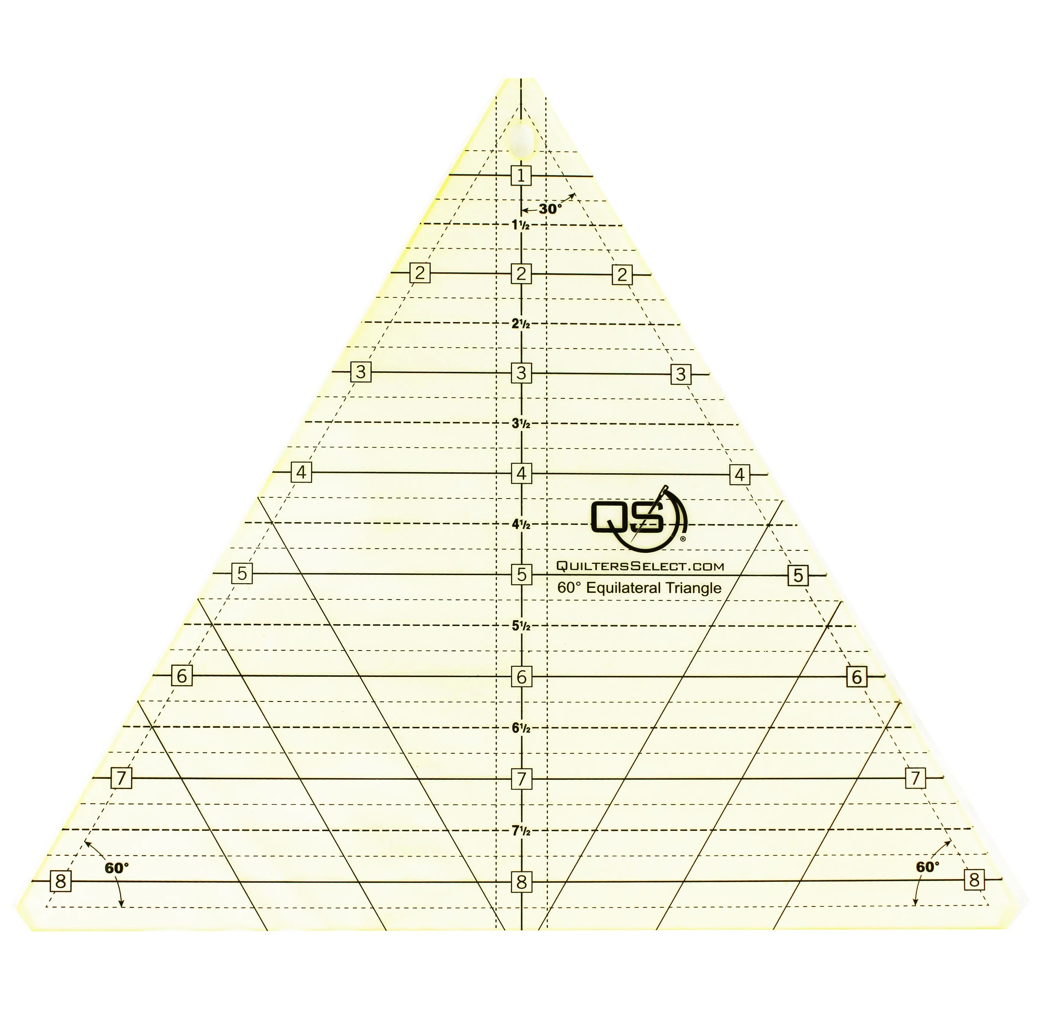 Quilters Select 60 DEGREE TRIANGLE 8.5" RULER - Linda's Electric Quilters