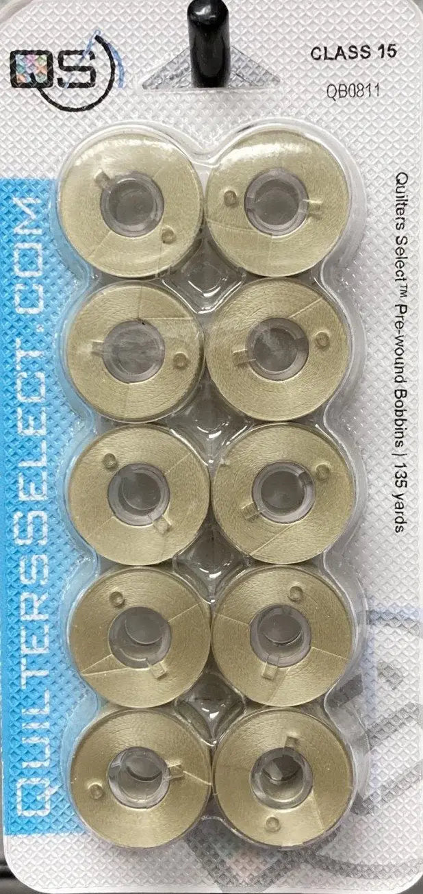 Quilters Select Bobbins - Class 15- ANGORA WHITE - Linda's Electric Quilters