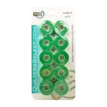 Quilters Select Bobbins - Class 15- IRISH GREEN - Linda's Electric Quilters