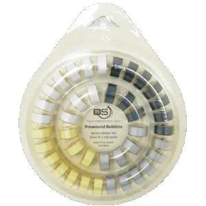 Quilters Select Class 15 Bobbins Qty 40 with bobbin ring - Neutral Colors - Linda's Electric Quilters