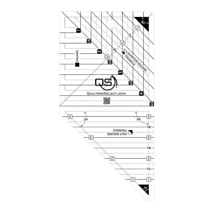 Quilters Select Crystal Clear 3N1 Mini Ruler Rnk Distributing