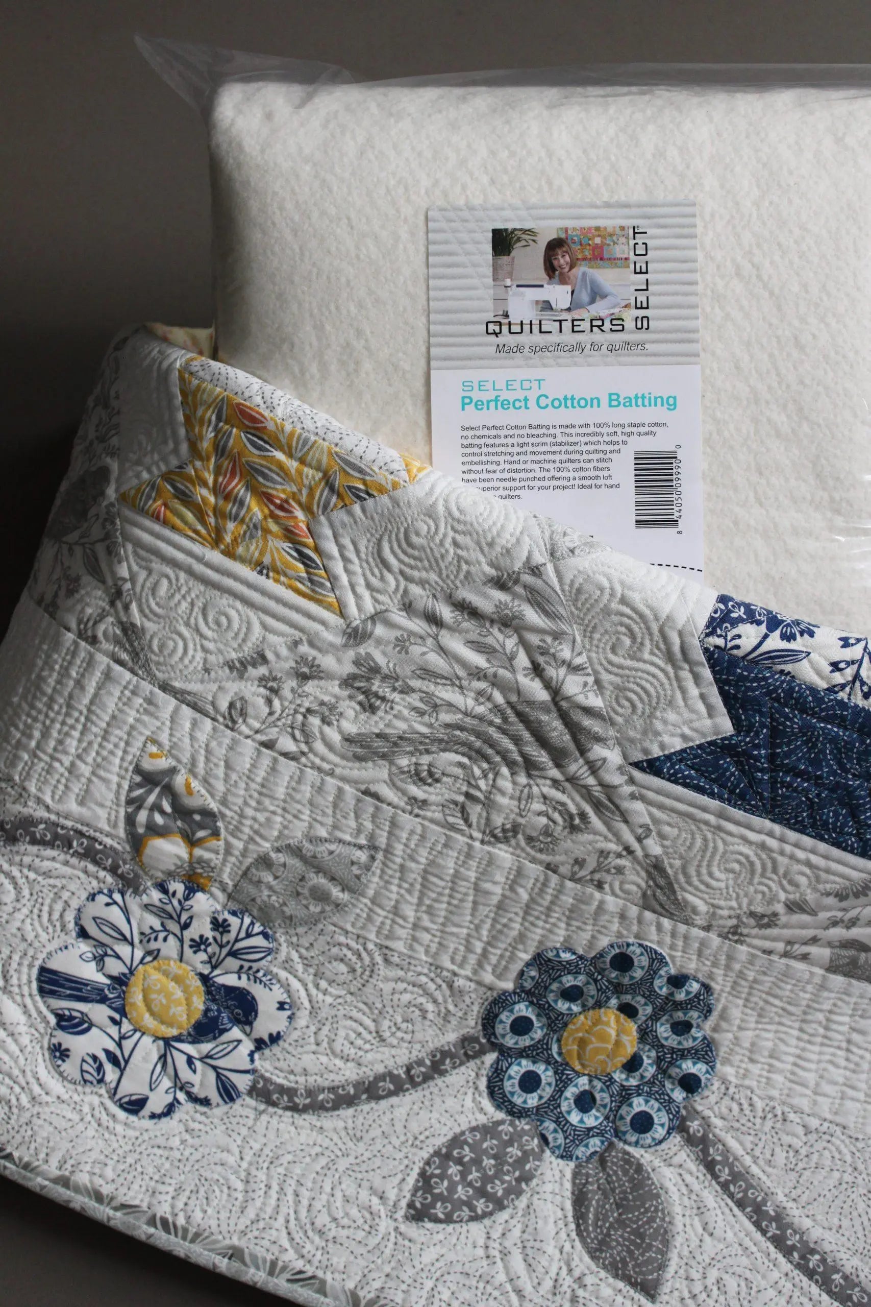 Quilters Select Perfect Cotton Batting 76" x 93" - Twin Cut - Linda's Electric Quilters