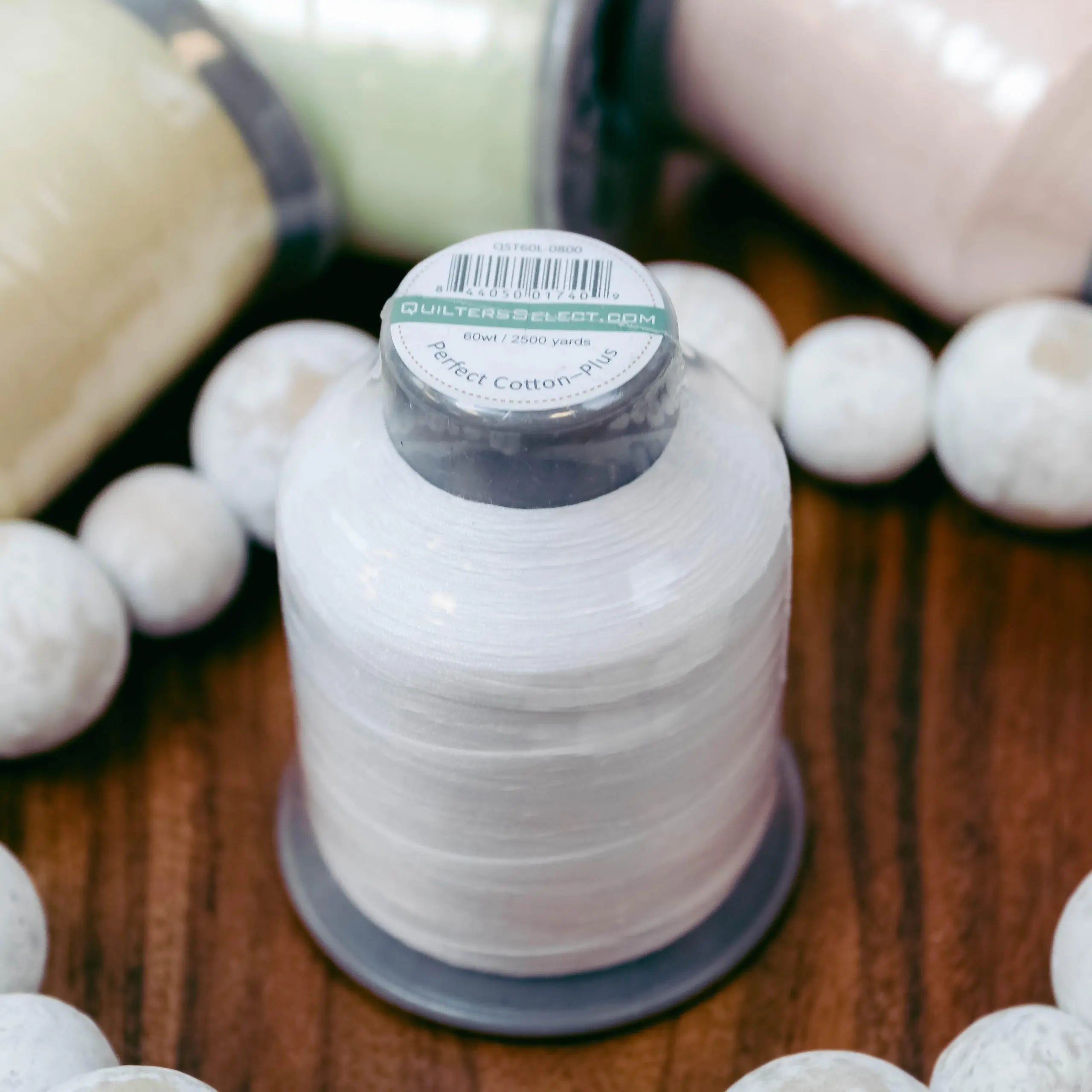 Quilters Select Thread- 2500 YD Cotton Plus 60 weight - WHITE - Linda's Electric Quilters