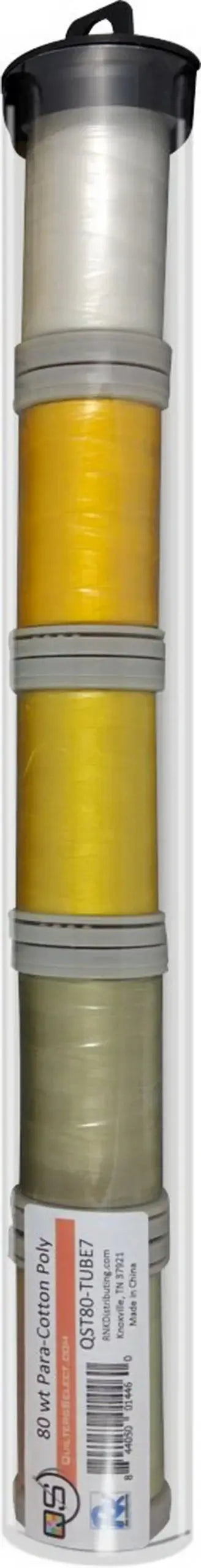 Quilters Select Tube with - Tube of 5 colors 400M - OFF WHITE SANDSTONE ANGORA WHITE DANDELION GOLDENROD - Linda's Electric Quilters