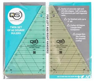 Quilters Select Twin Set of 60 Degree Half Triangle Rulers - Linda's Electric Quilters
