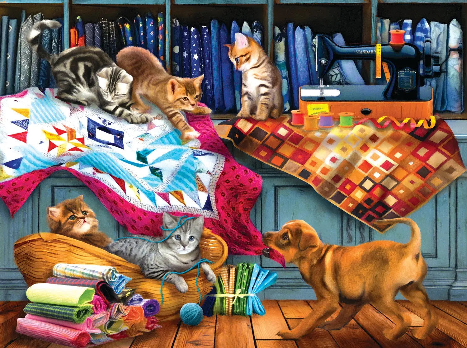 Quilting Room Mischief 1000pc - Linda's Electric Quilters